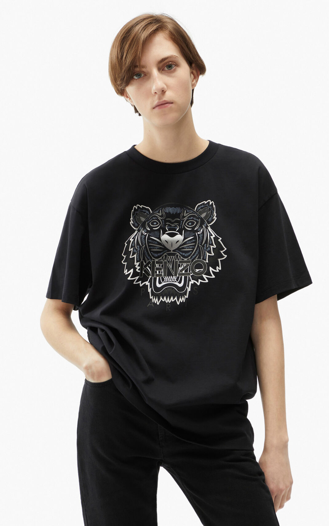 Kenzo Oversize Tiger Ženska Majice Črna SI-8365040